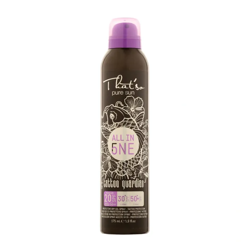 all-in-one-tattoo-guardian-175ml-1.webp All In One Tatto Guardian 175 ml, spray protecție solară pentru tatuaje That'so